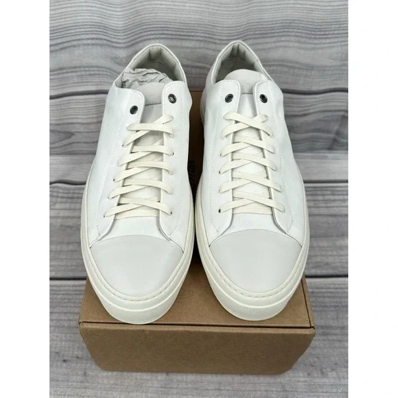 GOOD MAN BRAND LEGACY LO TOP ITALIAN LEATHER SNEAKERS NATURAL MEN'S SIZE 15 - Picture 3 of 10